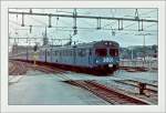  SL Vorortstriebzug X1 3001 erreicht Stockholm. 
September 1986